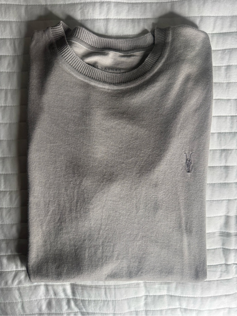 ALLSAINTS Light Gray Crewneck Polo